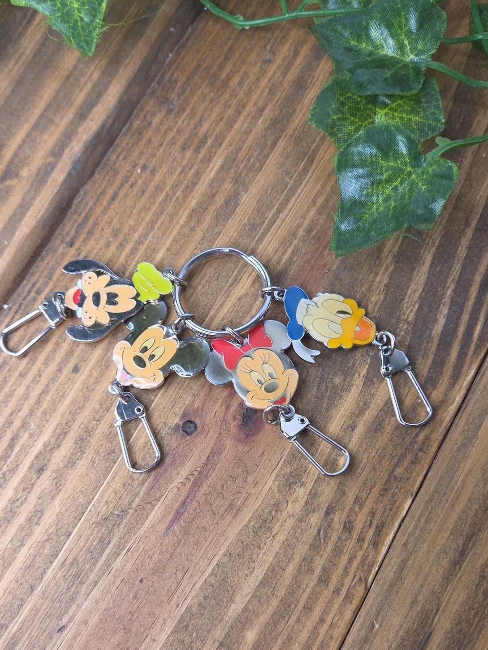 Disney. Metal Enamel Character Keyrings With Clasp. Vintage. Collectable